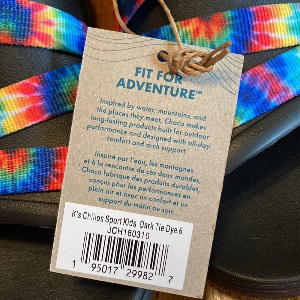 🌸NWT CHACO Chillos Girls/Womens Tie Dye Sandal - size 6